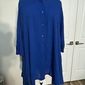 Plus Oversized Like New Belma Button-Up Blouse - One Size Plus 100% Cotton C7102